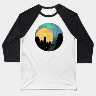 Milky Way Moon Baseball T-Shirt